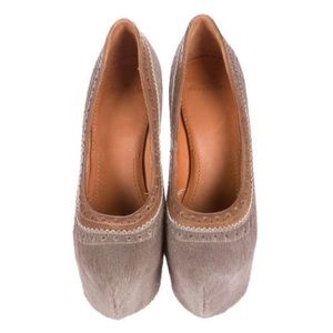 Givenchy pointed-toe pony hair platform pumps